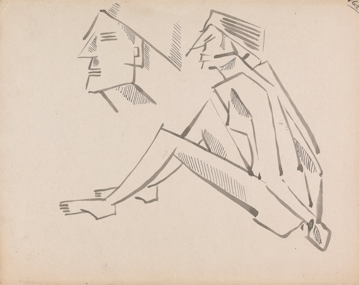 Estudos de duas figuras de Henri Gaudier Brzeska