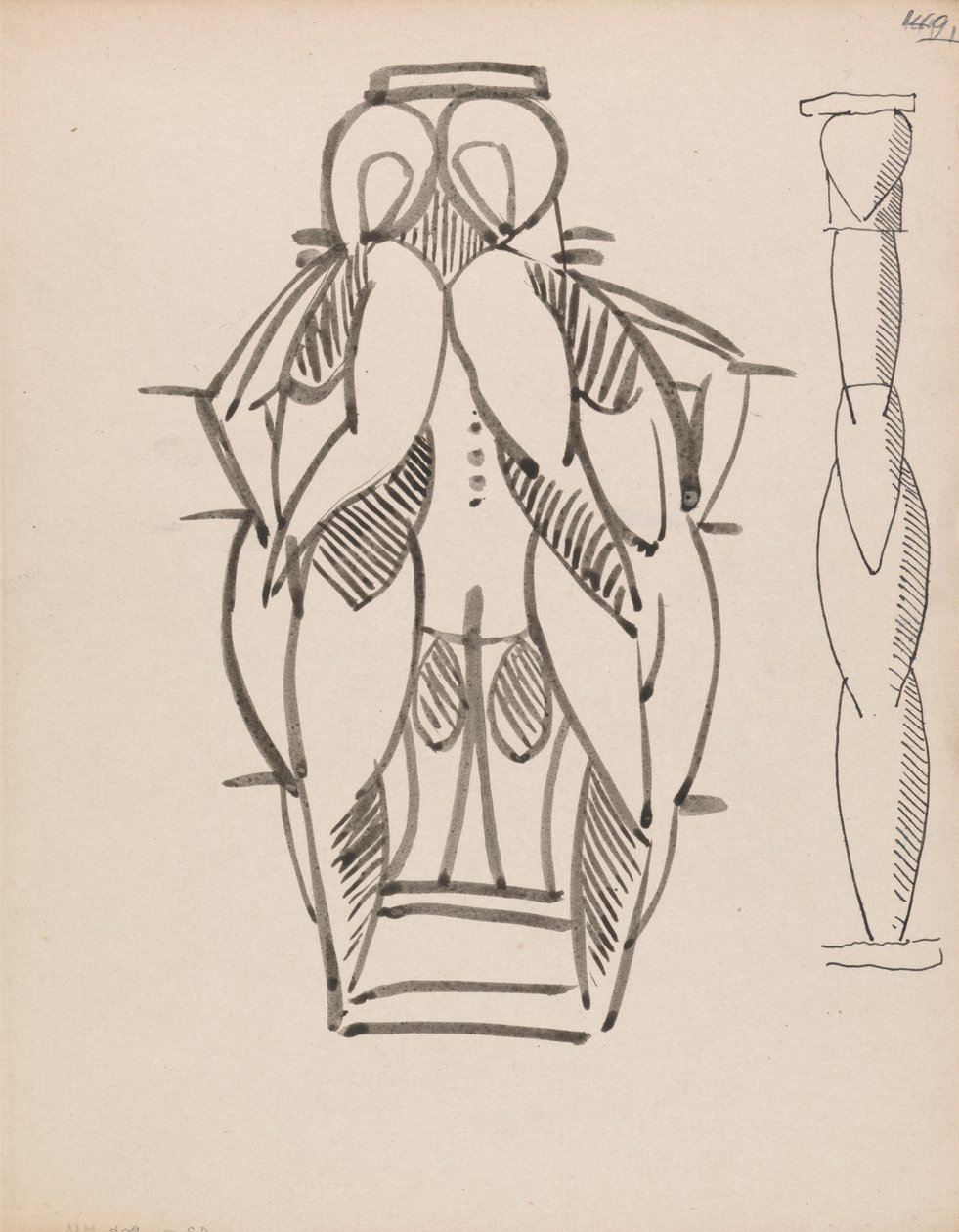 Dois Estudos para uma Coluna Escultórica de Henri Gaudier Brzeska