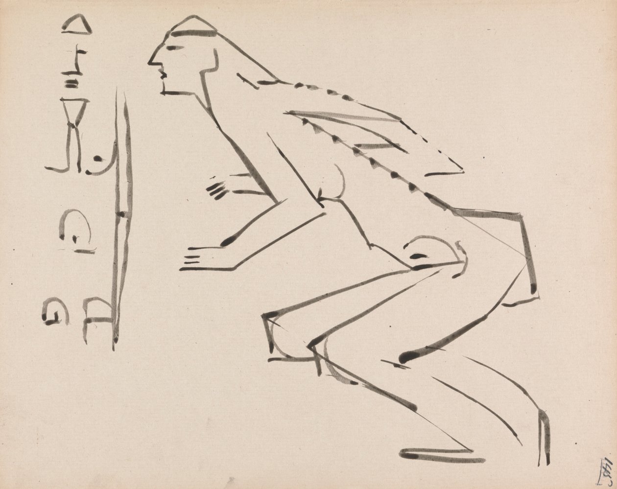 Dois estudos para uma escultura de Henri Gaudier Brzeska
