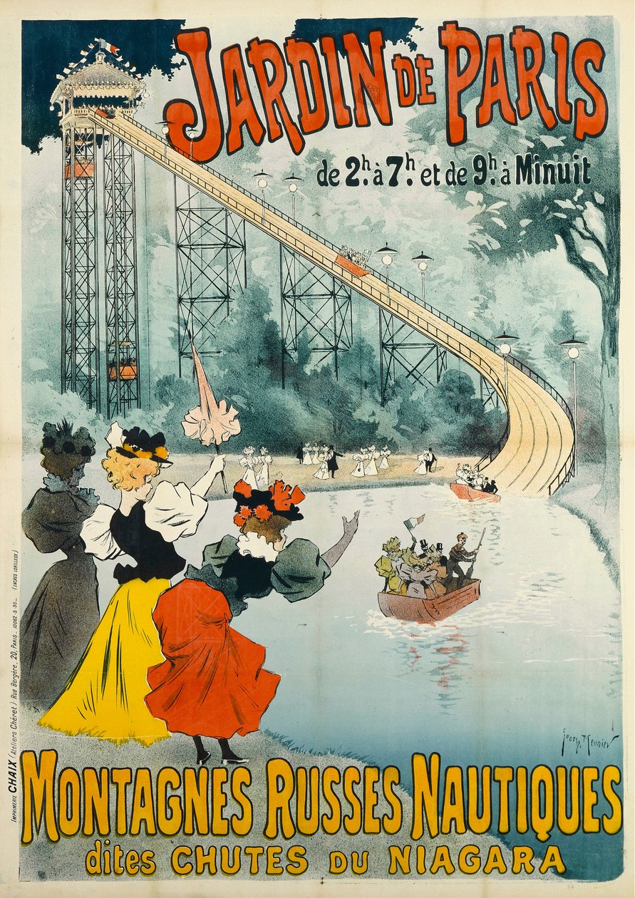 Jardim de Paris - montanha russa, 1895. de Henri Georges Meunier