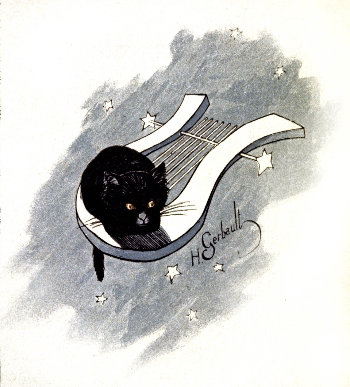 Le Chat Noir, cabaret parisiense, c.1900 (ilustração) de Henri Gerbault