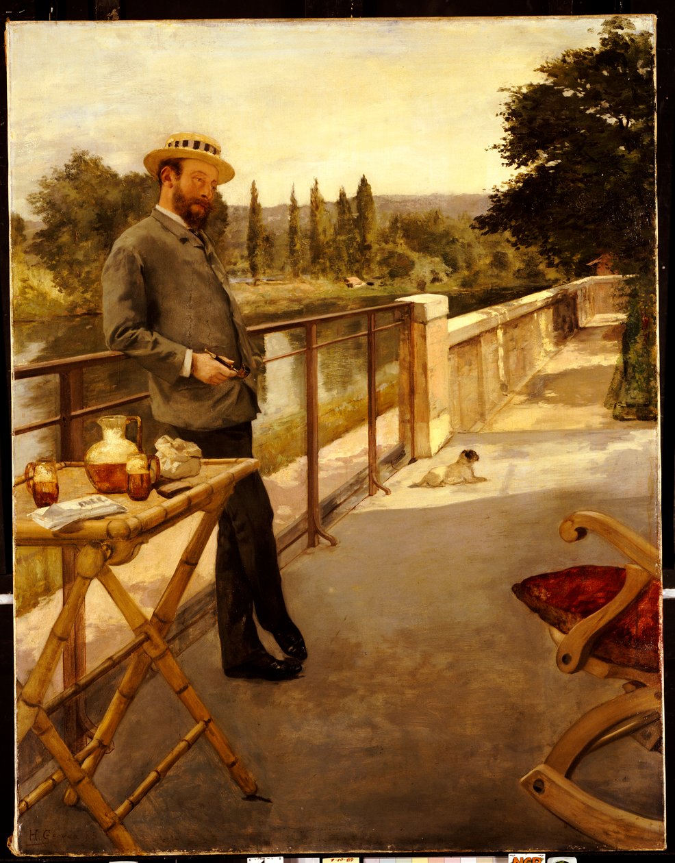 Um homem elegante em um terraço, 1885 de Henri Gervex