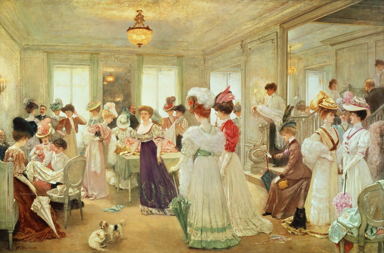 Cinco horas no Couturier Paquin, 1906 de Henri Gervex