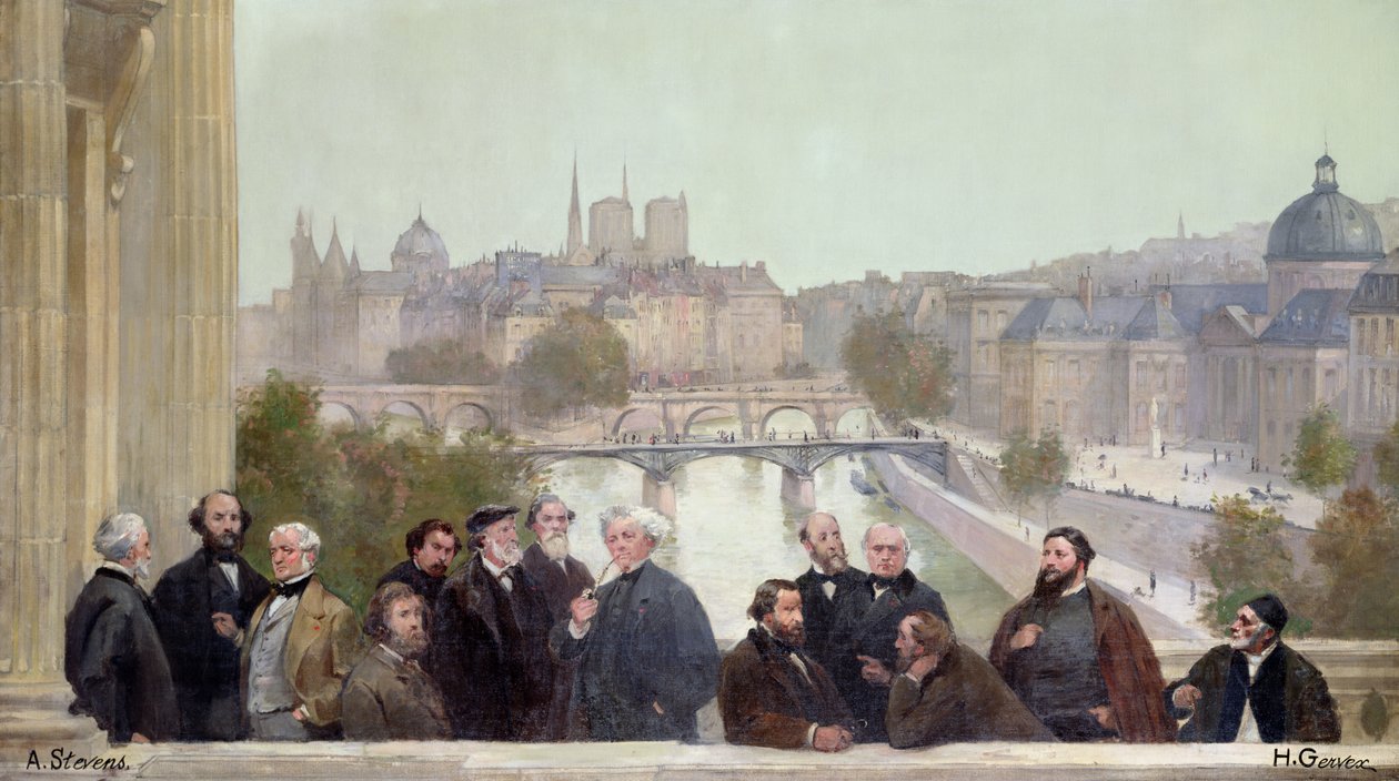 Fragmento do panorama de &39;A História do Século&39;, com retratos de artistas e autores franceses, 1889 de Henri Gervex