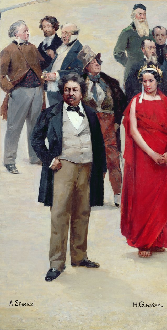 Fragmento do panorama de &39;A História do Século&39;, com retratos de artistas e atores, 1889 de Henri Gervex