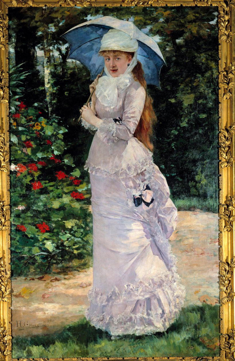 Retrato de Madame Valtesse de la Bigne (1861-1910), cortesã que serviu de modelo para Nana. Pintura de Henri Gervex (1852-1929) de Henri Gervex