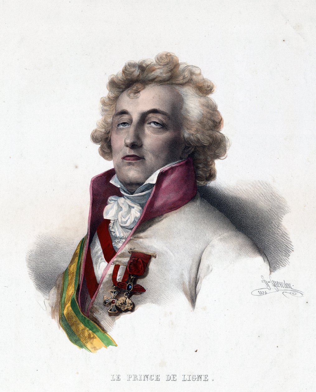 Retrato de Charles Joseph de Ligne (1735-1814) - Retrato de Charles-Joseph, Príncipe de Ligne - de Grevedon, Pierre Louis Henri (1776-1860) de Henri Grevedon