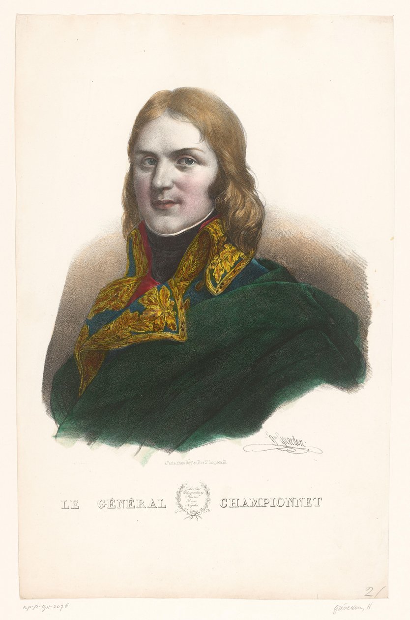 Retrato de Jean-Étienne Championnet
Le Général Championnet (título sobre o objecto)
Generals of the Empire (título da série) de Henri Grevedon