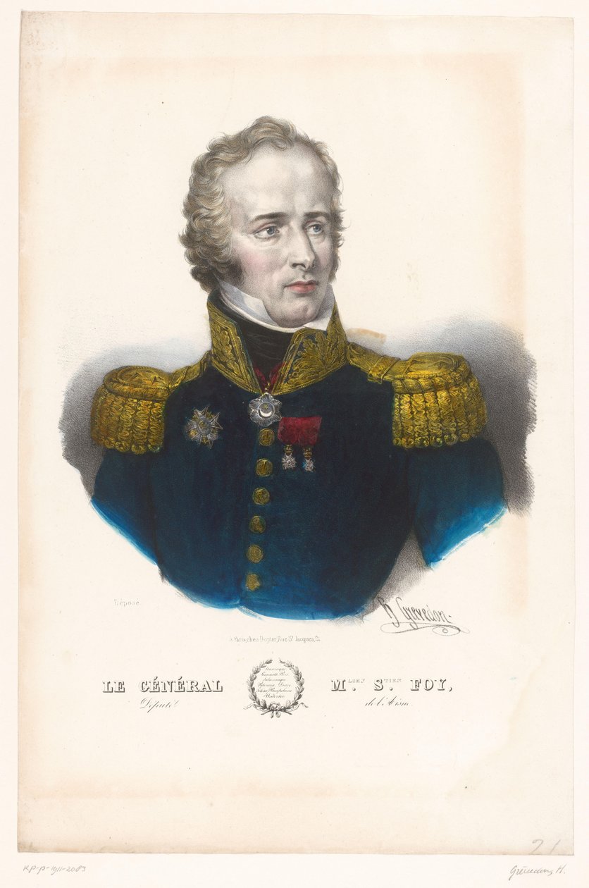 Portret van Maximilien Sébastien Foy
General M.lien S.tien Foy, adjunto do Aisne (título sobre o objecto)
Generaals van het Keizerrijk (título da série) de Henri Grevedon
