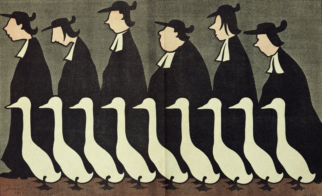 Os Gansos, caricatura anti-clerical de "L