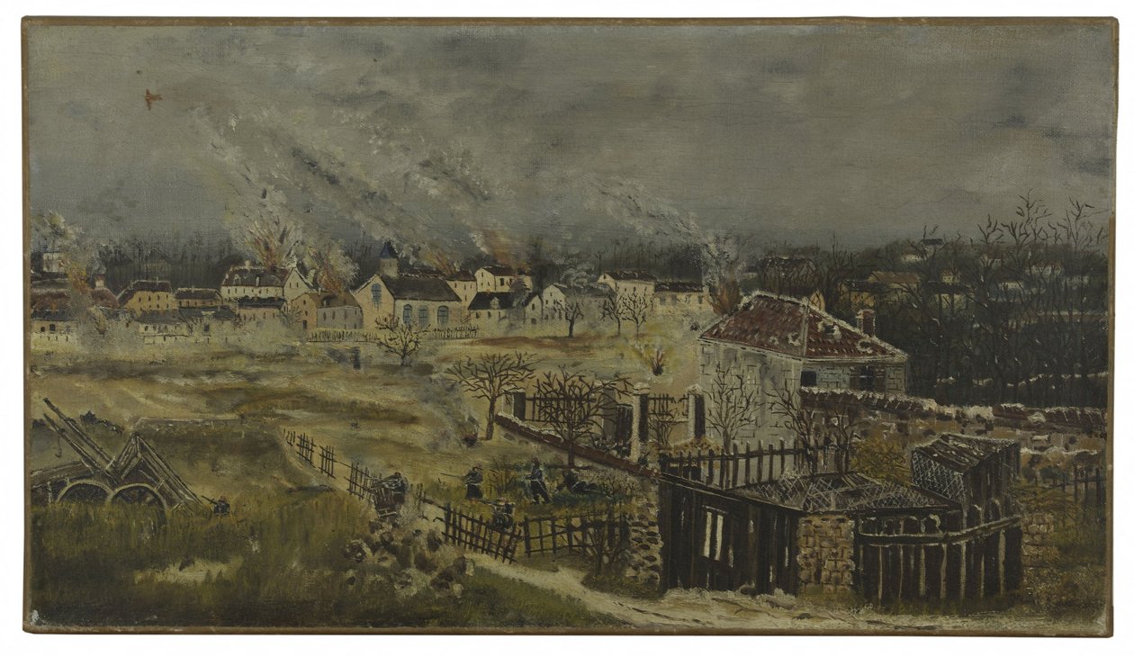 Batalha de Champigny - Episódio da guerra de 1870, ca. 1882 (óleo sobre tela) de Henri J.F. (1844 1910) Rousseau