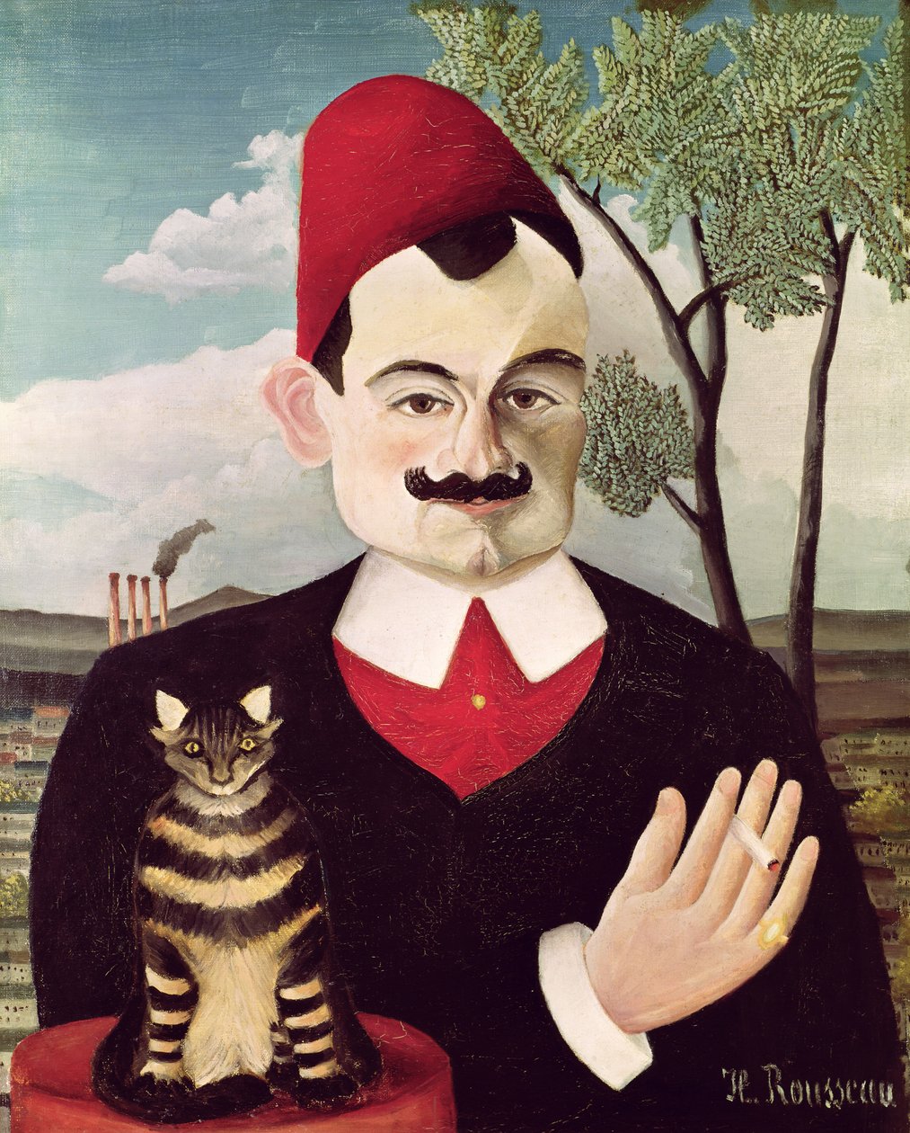 Retrato de Pierre Loti (1850-1923) c.1891 (óleo sobre tela) de Henri J.F. Rousseau