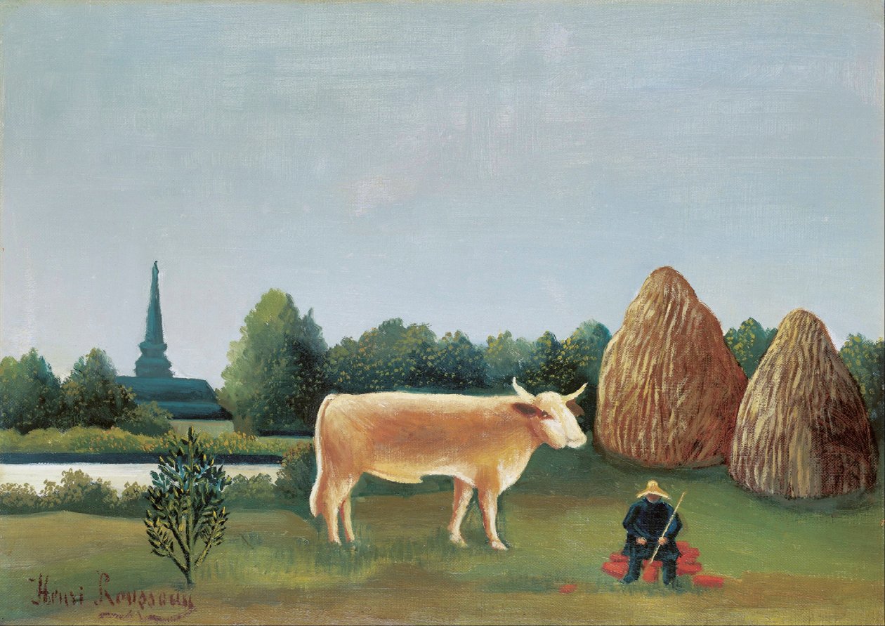 Cena em Bagneux nos arredores de Paris por Henri Rousseau dit le Douanier Rousseau (1844-1910) de Henri J.F. Rousseau