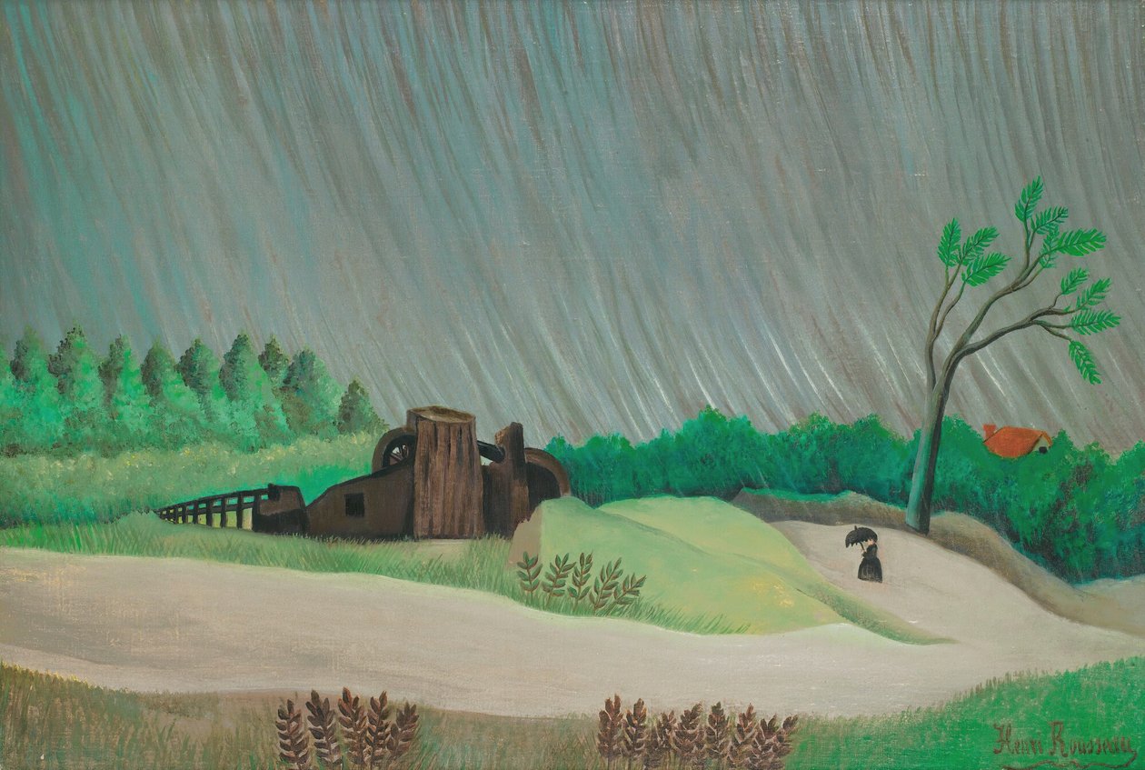 Uma manhã chuvosa (óleo sobre tela) de Henri Rousseau
