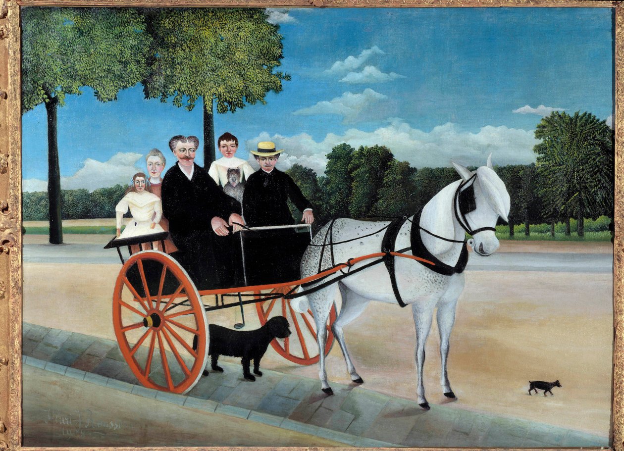 O Carriole do Padre Junier pintura de Henri Rousseau chamado de Rousseau da Alfândega (1844-1910) 1908 Sol. 1,29x0,97 m Paris, Musee de l