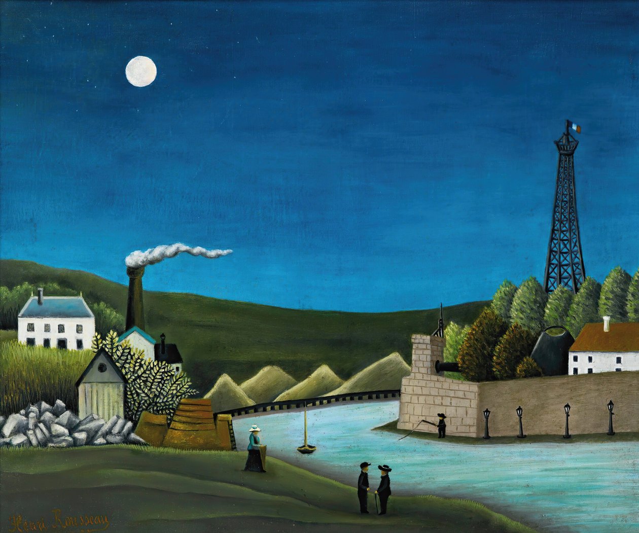 O Sena em Suresnes, c.1911 (óleo sobre tela) de Henri Rousseau