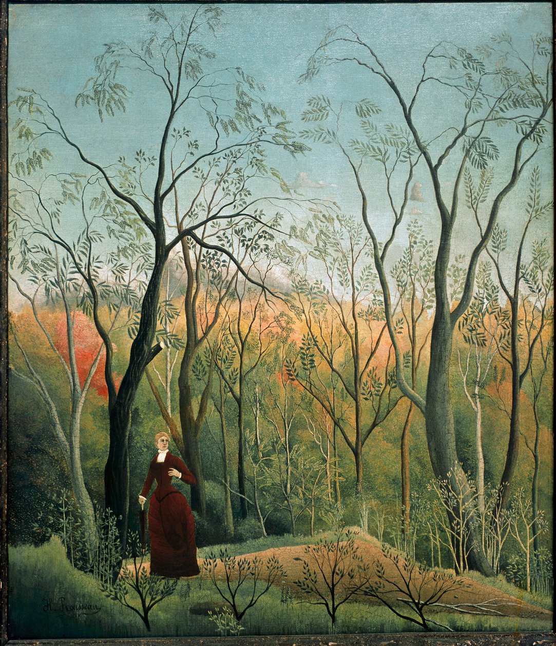 Caminhada na floresta Pintura de Henri Rousseau dit le Douanier Rousseau (1844-1910) 1886-1890 Sol. 71x60 cm Kunsthaus Zurique de Henri J.F. Rousseau