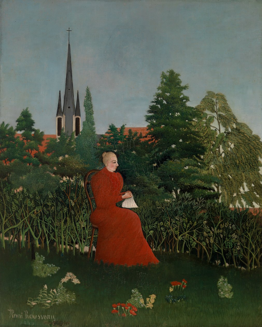 Mulher em uma paisagem, c.1899 de Henri J.F. 1844 1910 Rousseau