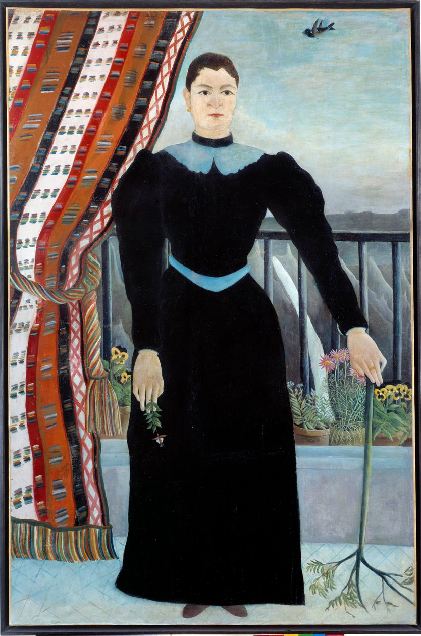 Retrato de uma mulher perto de uma janela Pintura de Henri Rousseau no Le Douanier Rousseau de Henri J.F. Rousseau