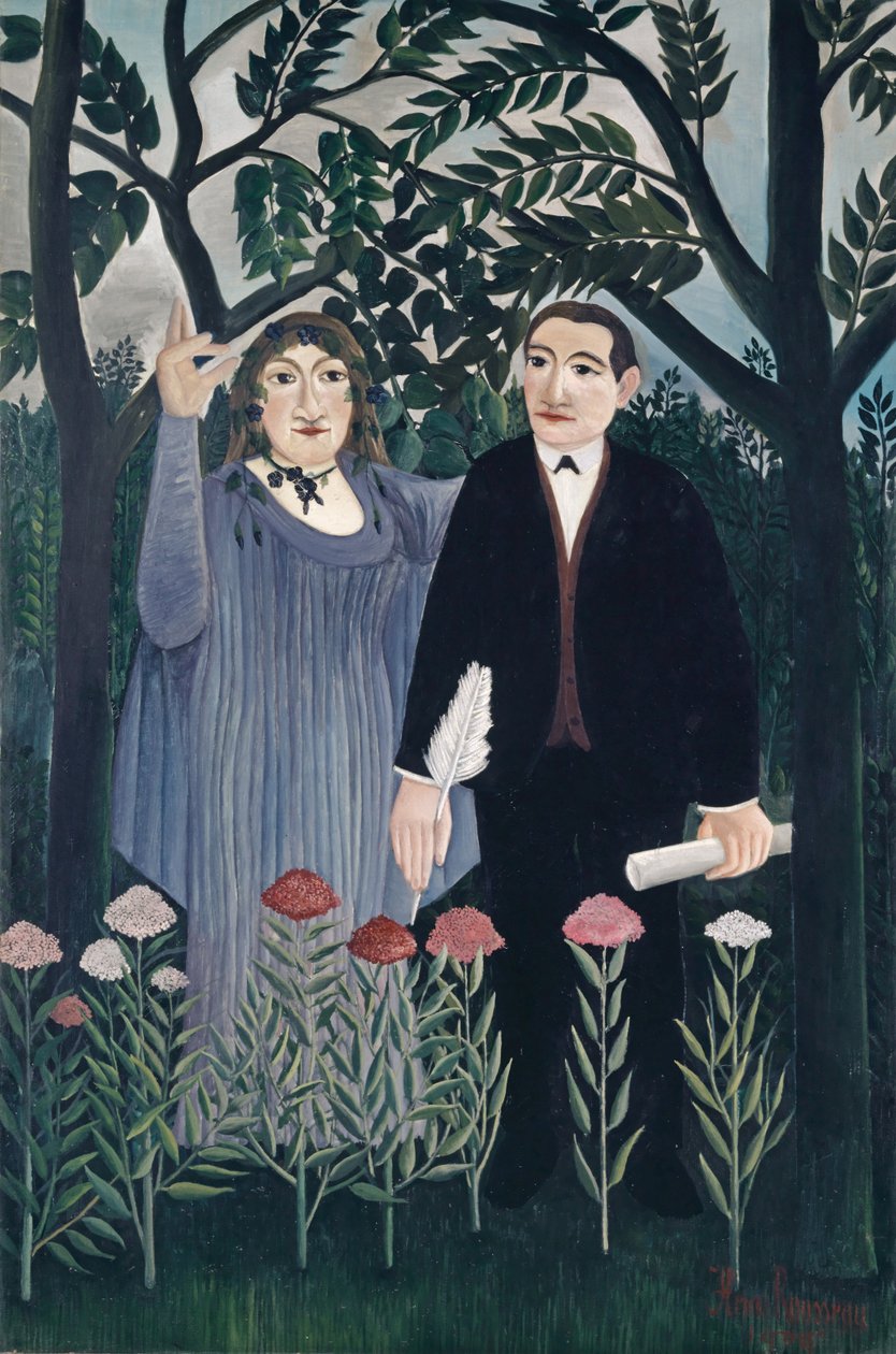 A musa que inspira o poeta, 1909 de Henri J.F. Rousseau