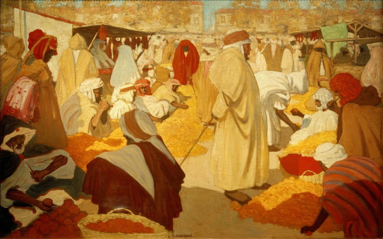 H.Evenepoel, Orangenmarkt em Blidah de Henri Jacques Edouard Evenepoel