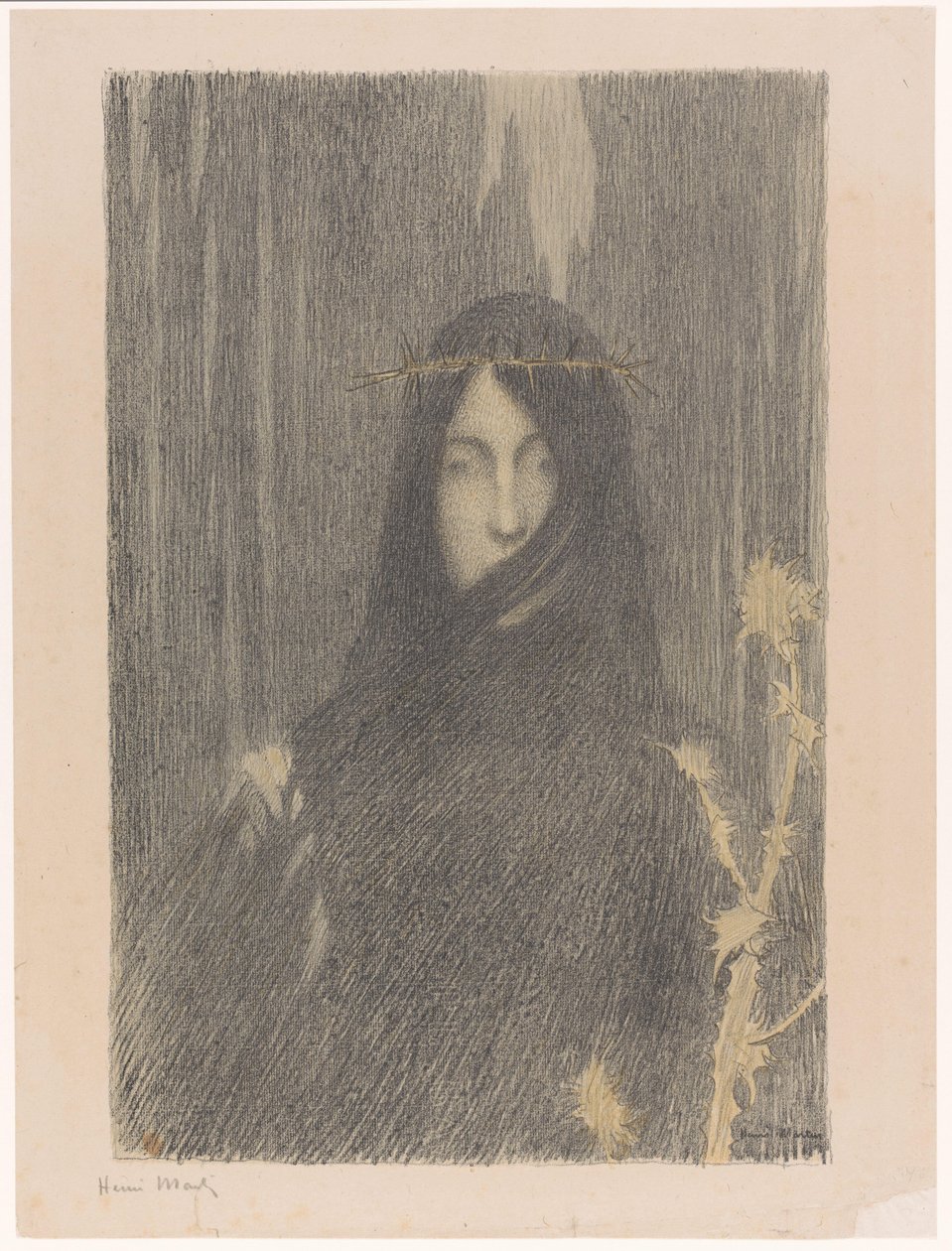 Langharige vrouw met doornenkroon
Mulher coroada com espinhos (título original) de Henri Jean Guillaume Martin