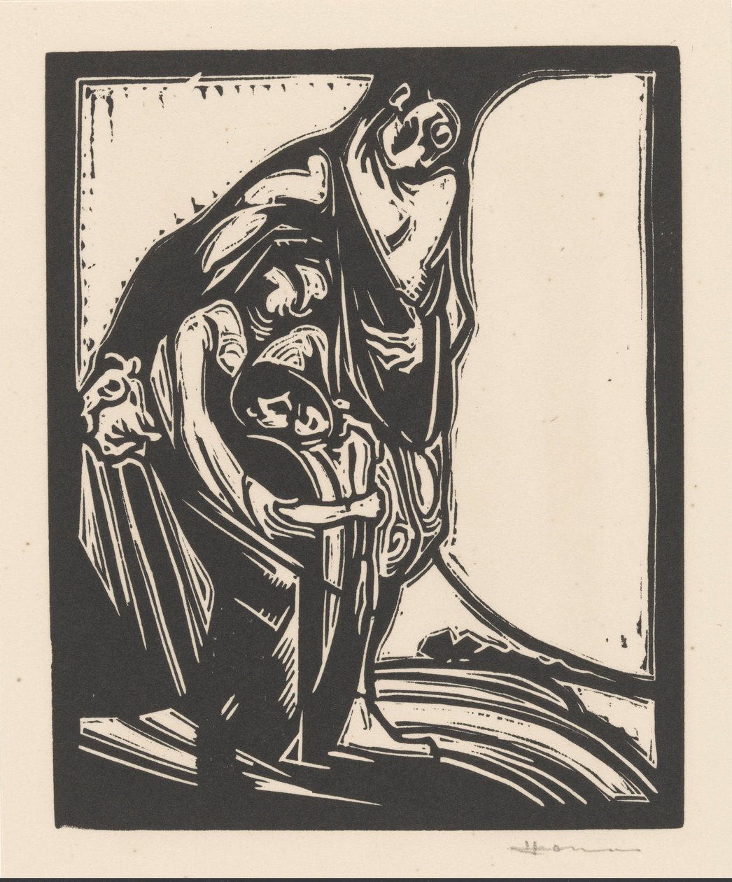 Homem, mulher e criança de Henri Jonas (signed by artist)