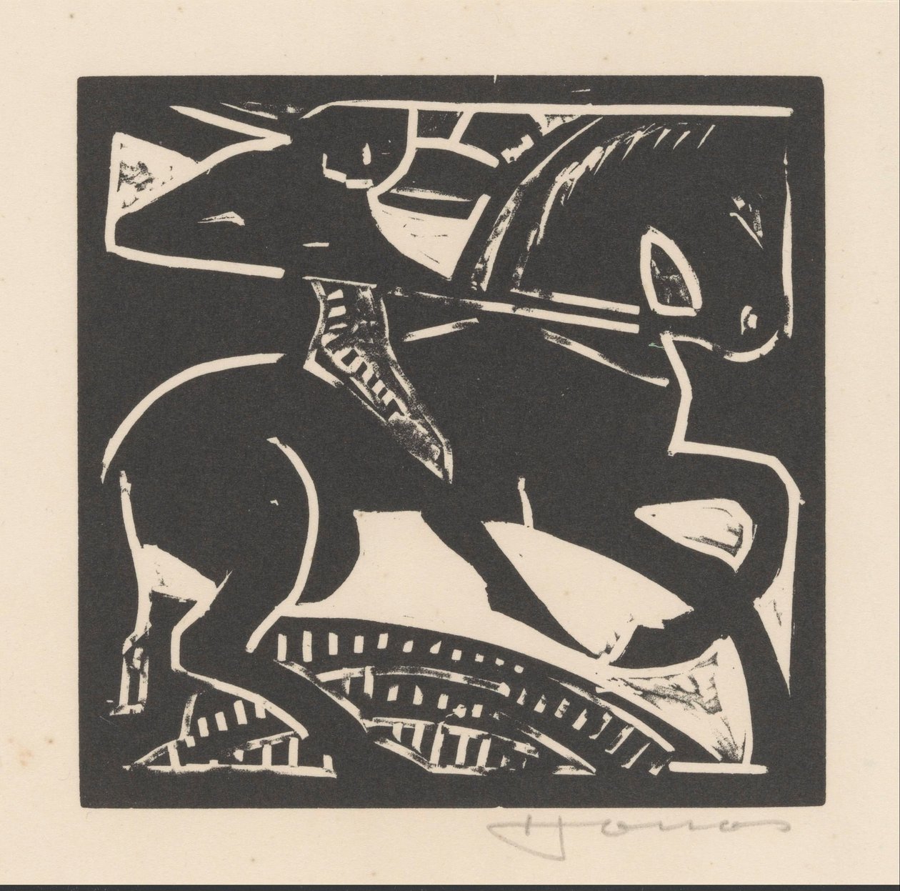 Cavaleiro a cavalo de Henri Jonas (signed by artist)