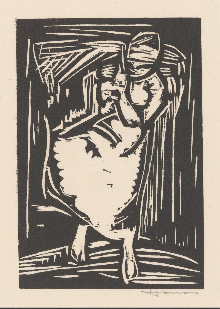 Mulher com um saco nas costas de Henri Jonas (signed by artist)