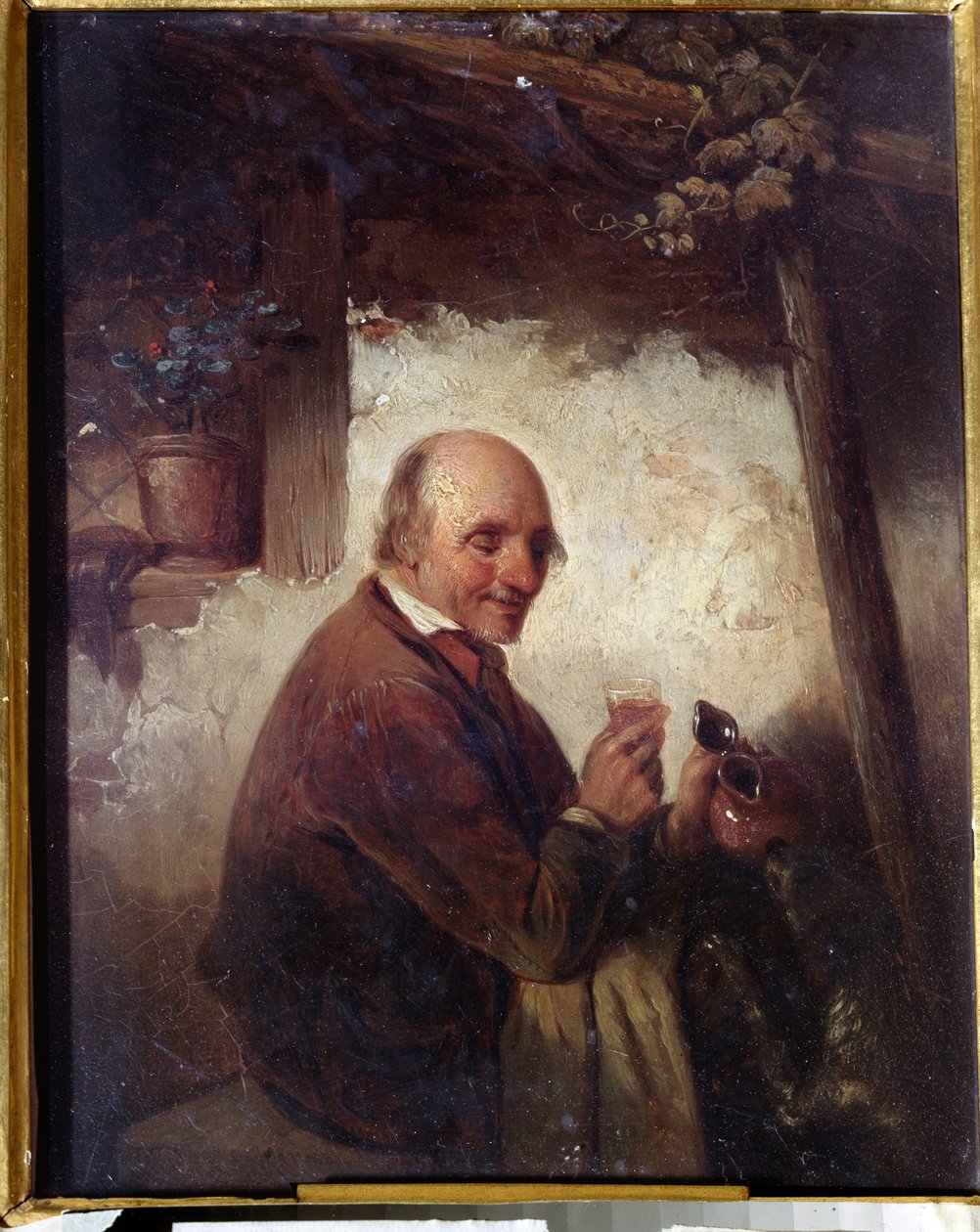 Pintura "Homem com copo de vinho" de Henri Joseph Gommarus Carpentero (1820-1874) Século XIX Ivan Kramskoy (ou Kramskoi) Museu de Belas Artes em Voronezh, Rússia. de Henri Joseph Gommarus Carpentero