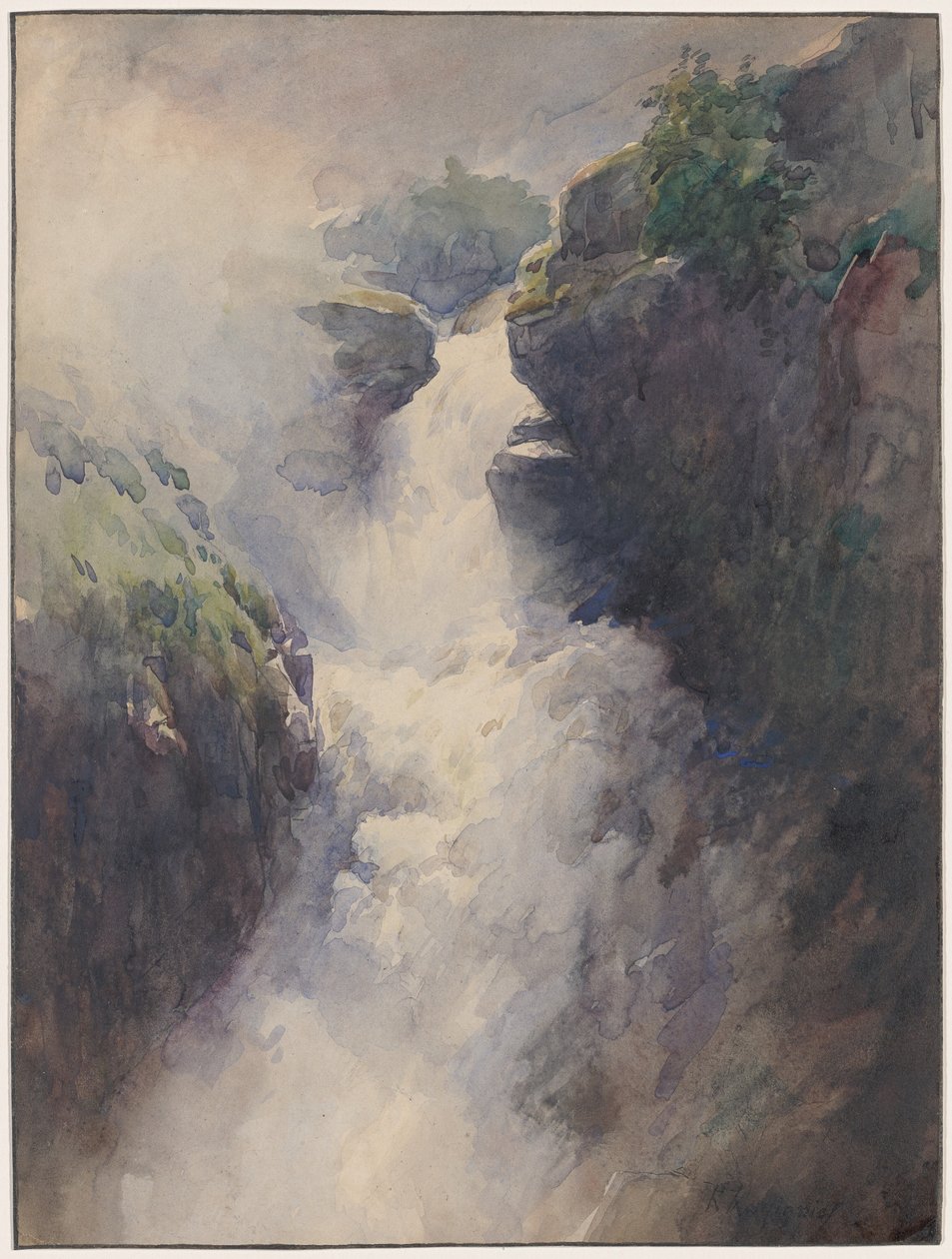 Uma cascata nas montanhas de Henri Joseph Harpignies