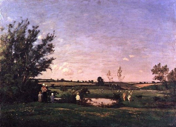 Environs de St. Pierre, Yonne (óleo sobre tela) de Henri Joseph Harpignies