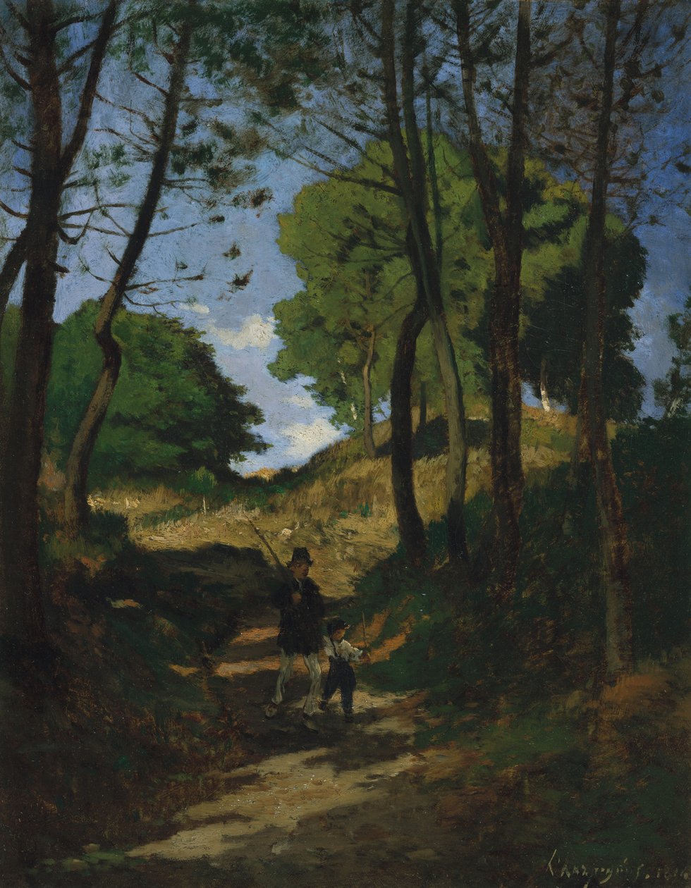 Abeto em Les Trembleaux, perto de Marlotte Sapins aux Trembleaux em Marlotte, 1854. de Henri Joseph Harpignies