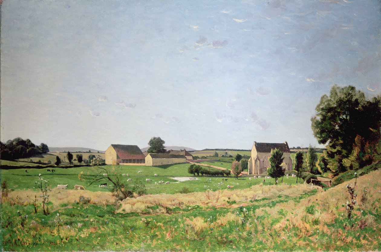 Paisagem em Saulce, Yonne de Henri Joseph Harpignies