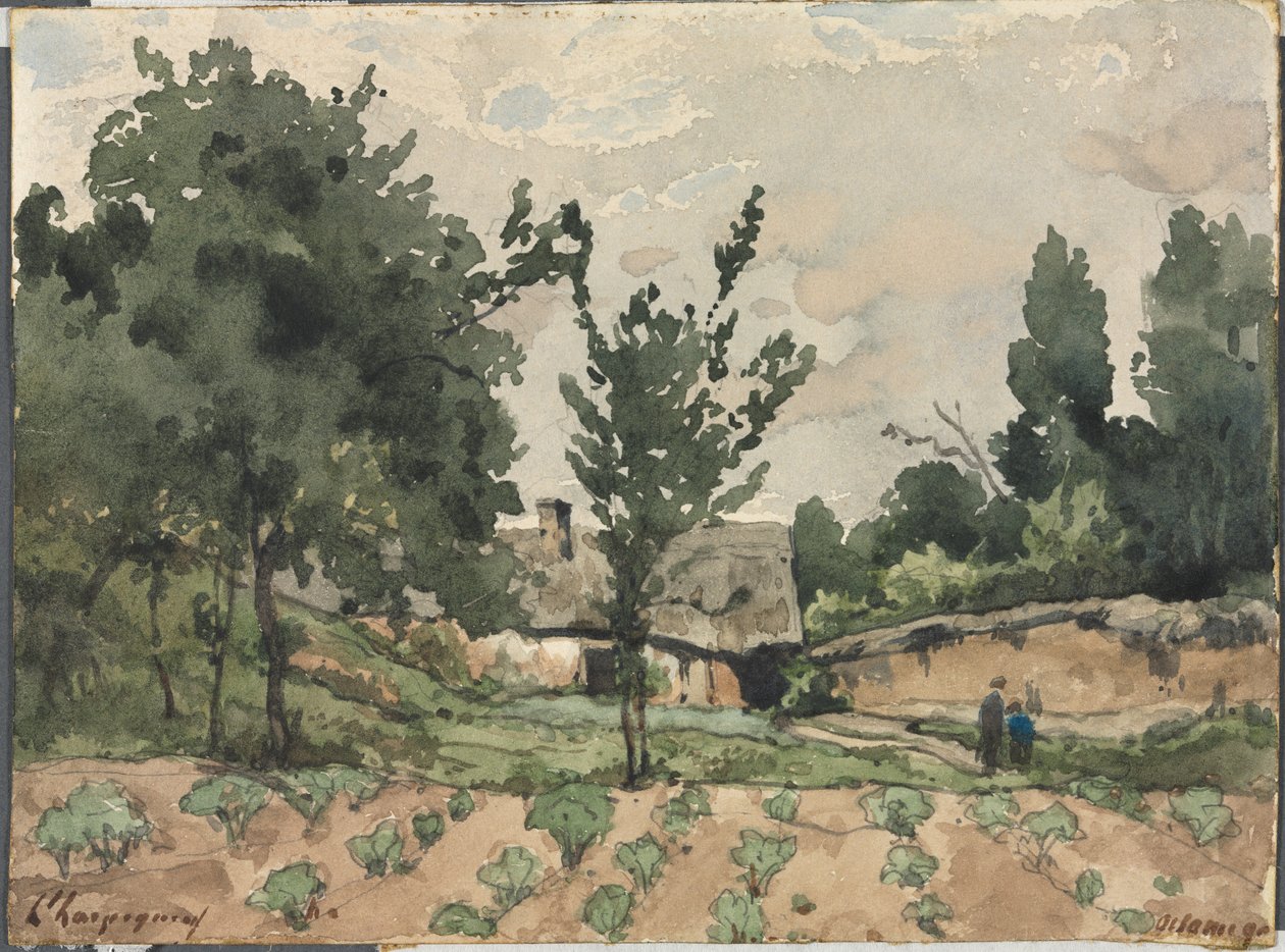 Paisagem com casa de fazenda de Henri Joseph Harpignies