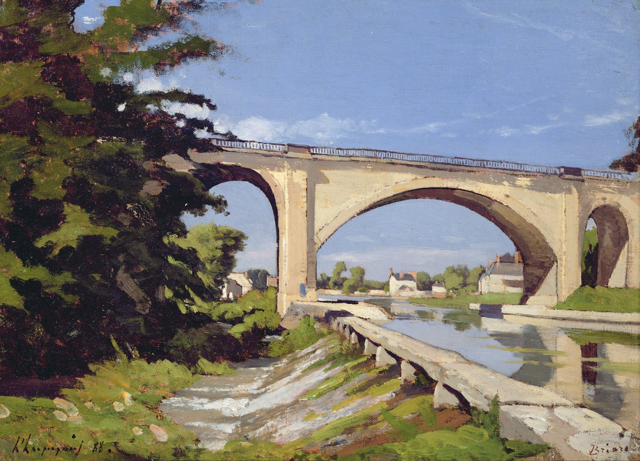 A ponte do canal em Briare, 1888 de Henri Joseph Harpignies