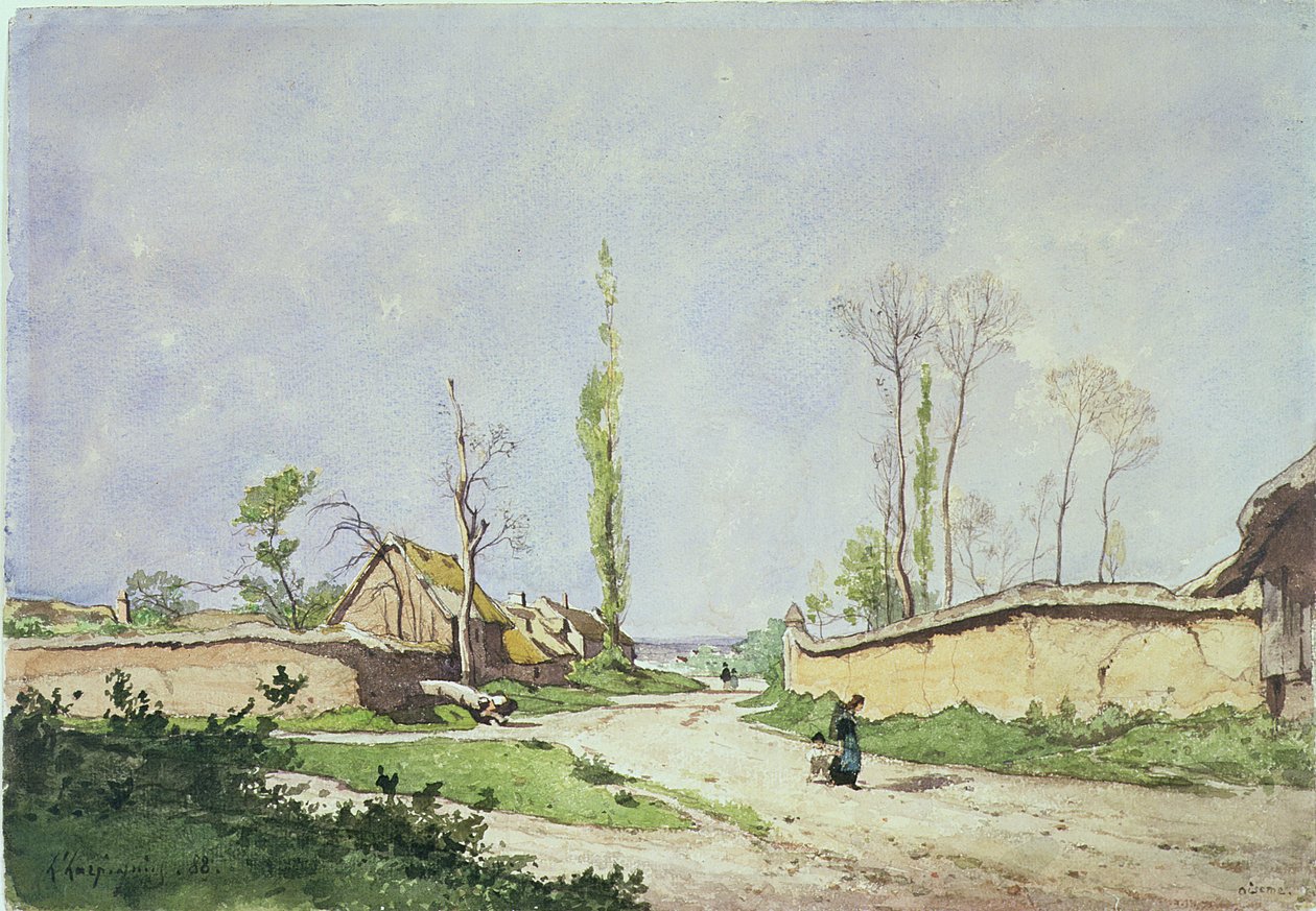 No.1534 A Village Road, Oiseme, 1888 de Henri Joseph Harpignies