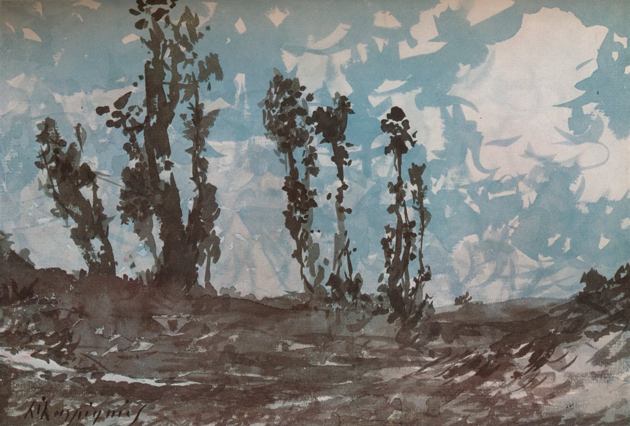 Álamos, c1839-1916, 1924 de Henri Joseph Harpignies