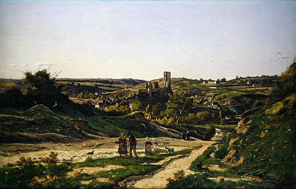 O Castelo e a Aldeia de Herisson de Henri Joseph Harpignies