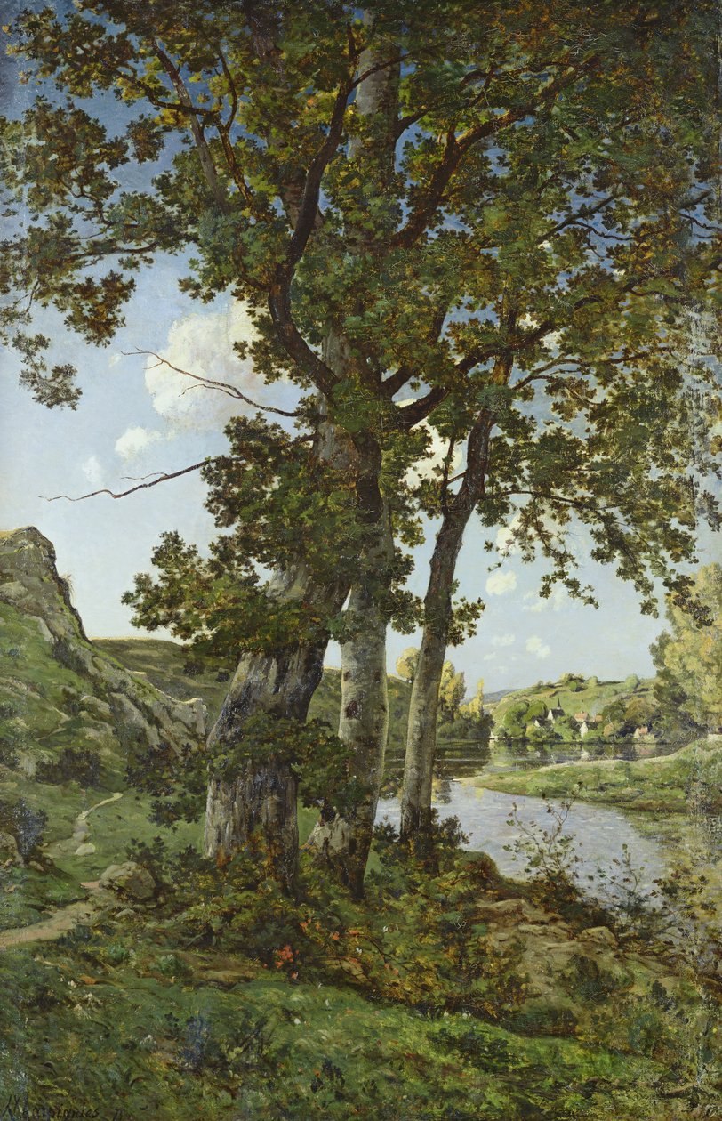 Os carvalhos de Chateau-Renard, 1875 de Henri Joseph Harpignies