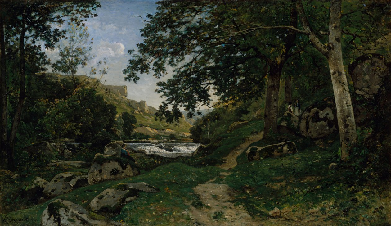 O Caminho Rochoso no Morvan Chemin des roches dans le Morvan, 1869. de Henri Joseph Harpignies
