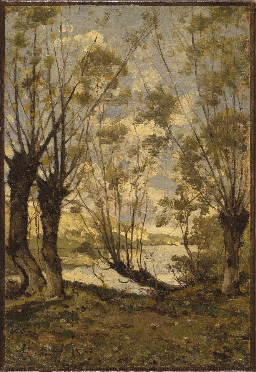 Salgueiros nas margens do Loire, 1893 de Henri Joseph Harpignies