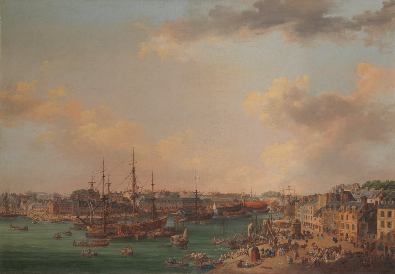 O porto exterior de Brest, 1773. de Henri Joseph Van Blarenberghe