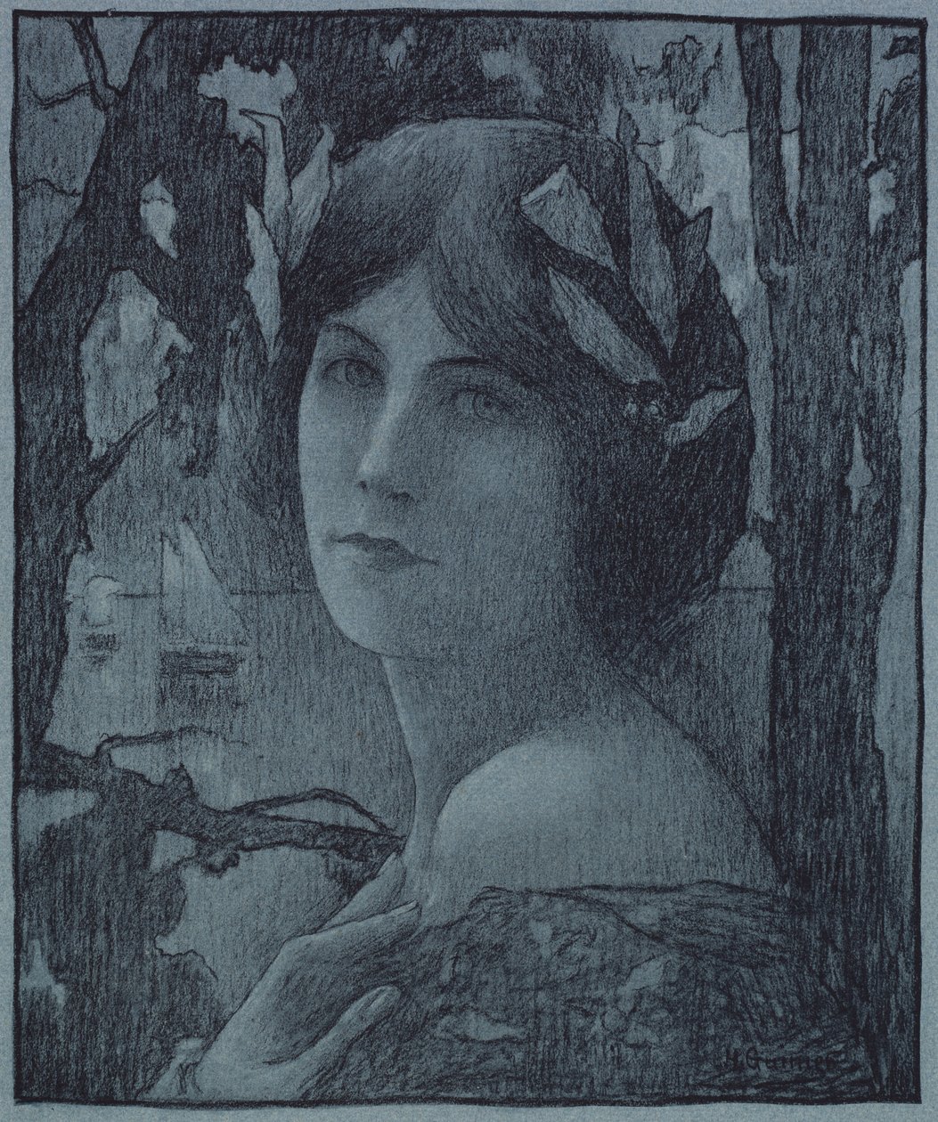 Noite Gentlel Noite Doce, 1899. de Henri Jules Guinier