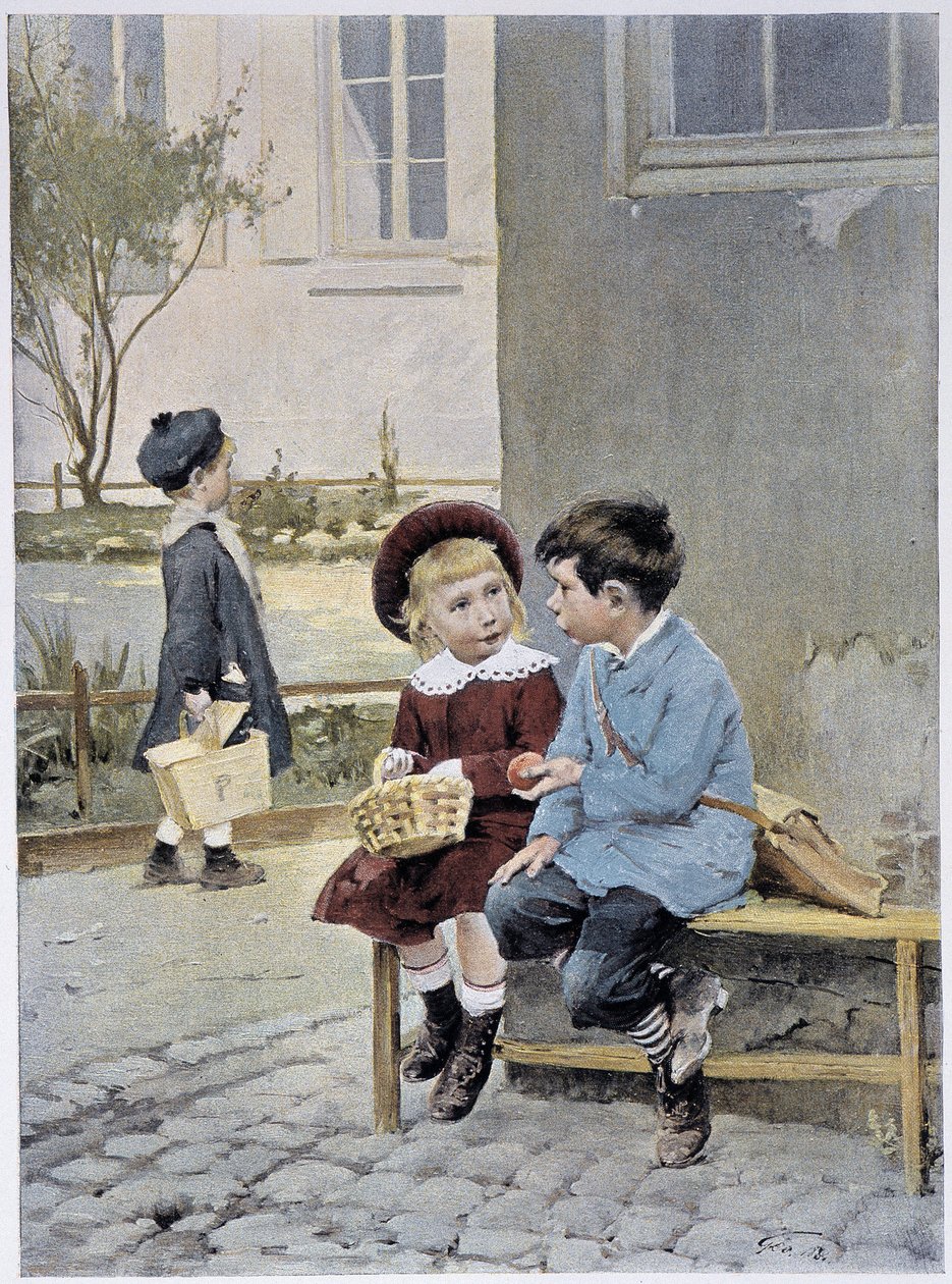 Livre comércio - aguarela de Geoffroy em "Le Figaro Illustré", Maio de 1901 de Henri Jules Jean Geoffroy