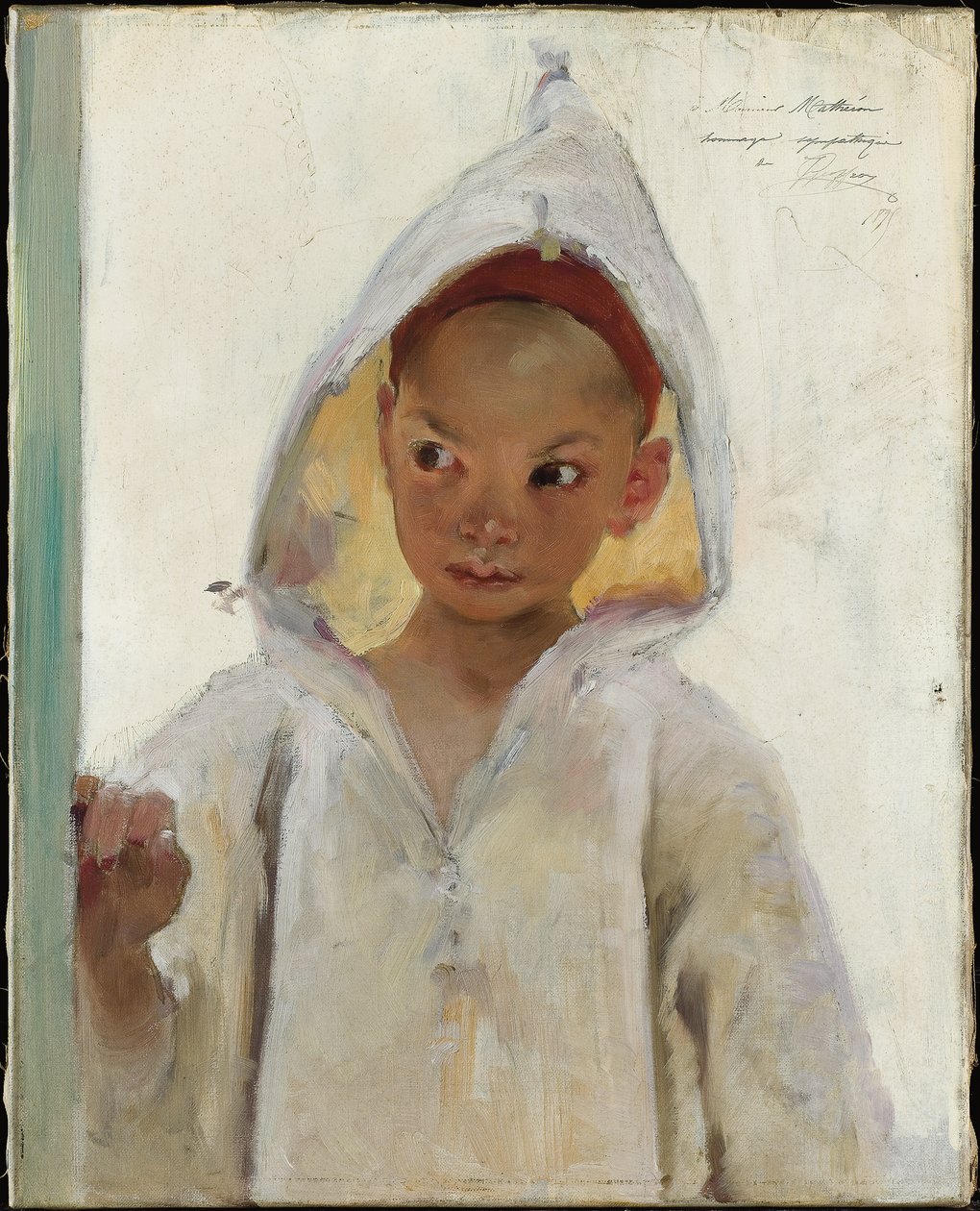 Retrato de um jovem rapaz vestindo um Burnous de Henri Jules Jean Geoffroy