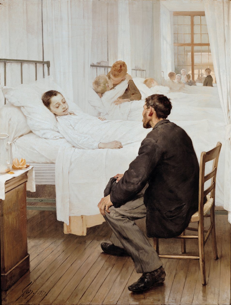 Dia de visita no hospital, 1889 de Henri Jules Jean Geoffroy
