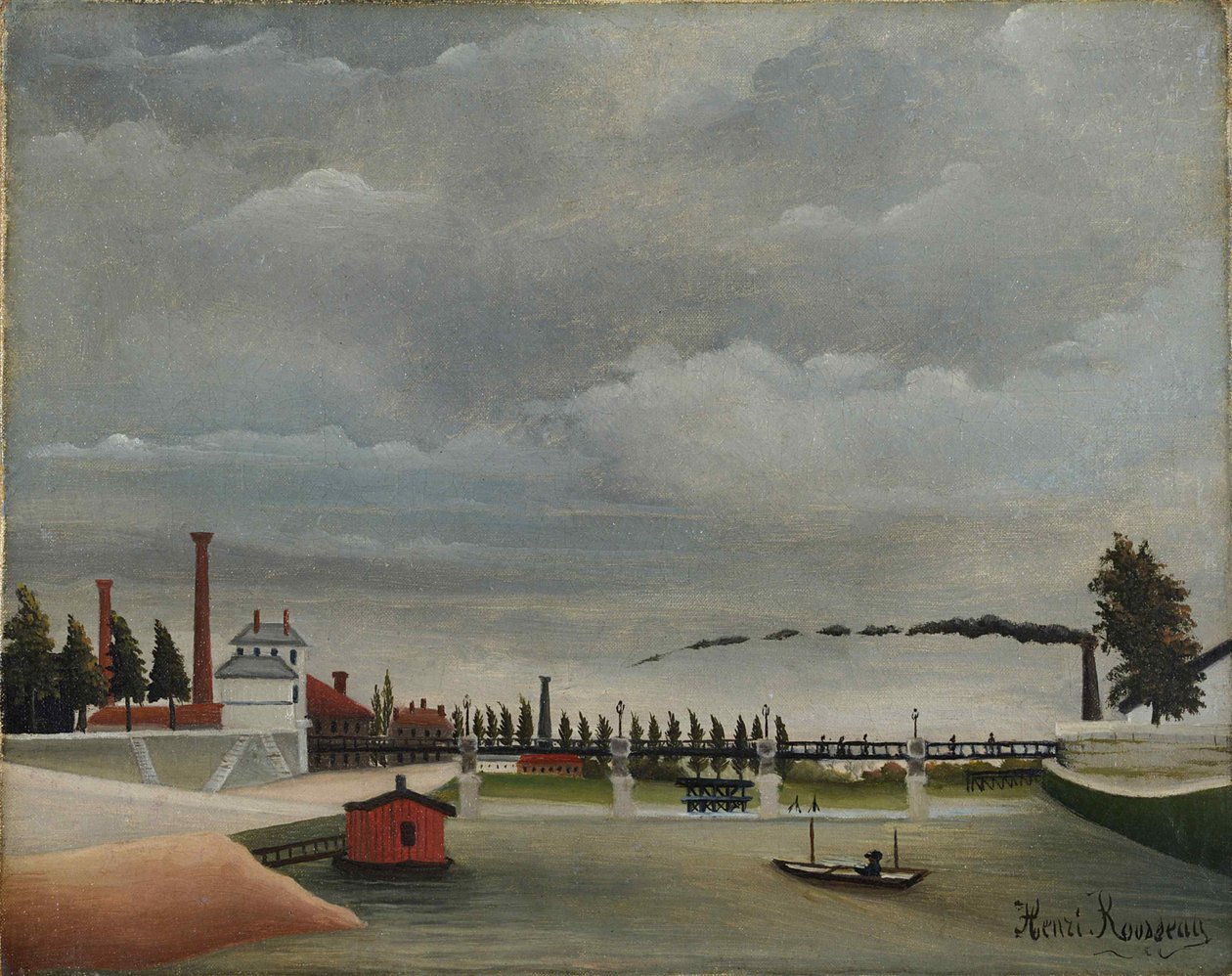 Vista da passarela em Passy, 1890-1891. de Henri Julien Félix Rousseau