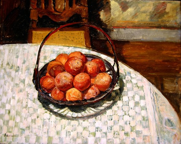 Cesta de frutas (óleo sobre tela) de Henri Lebasque