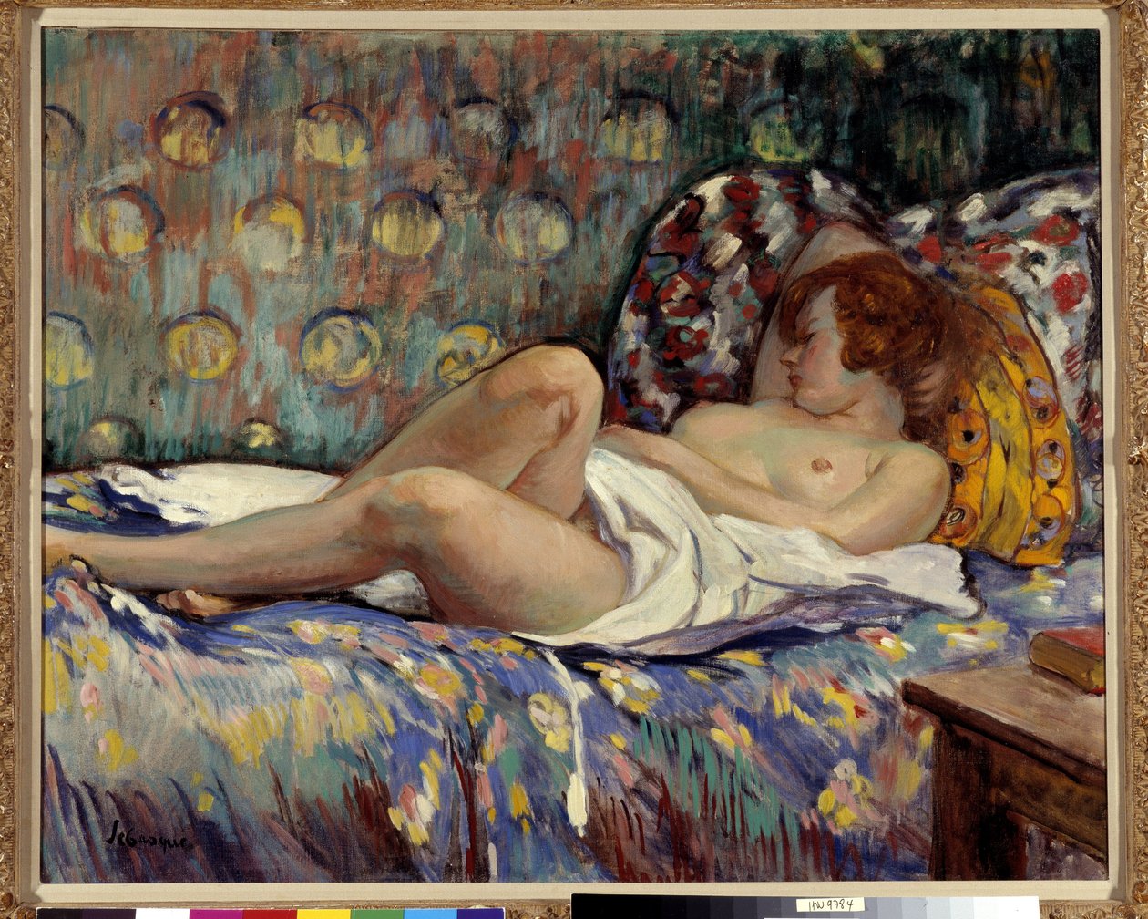 Pintura Nu Longe de Henri Lebasque (1865-1937) Menção obrigatória: Fundação da coleção a respeito de Provence, marselha de Henri Lebasque